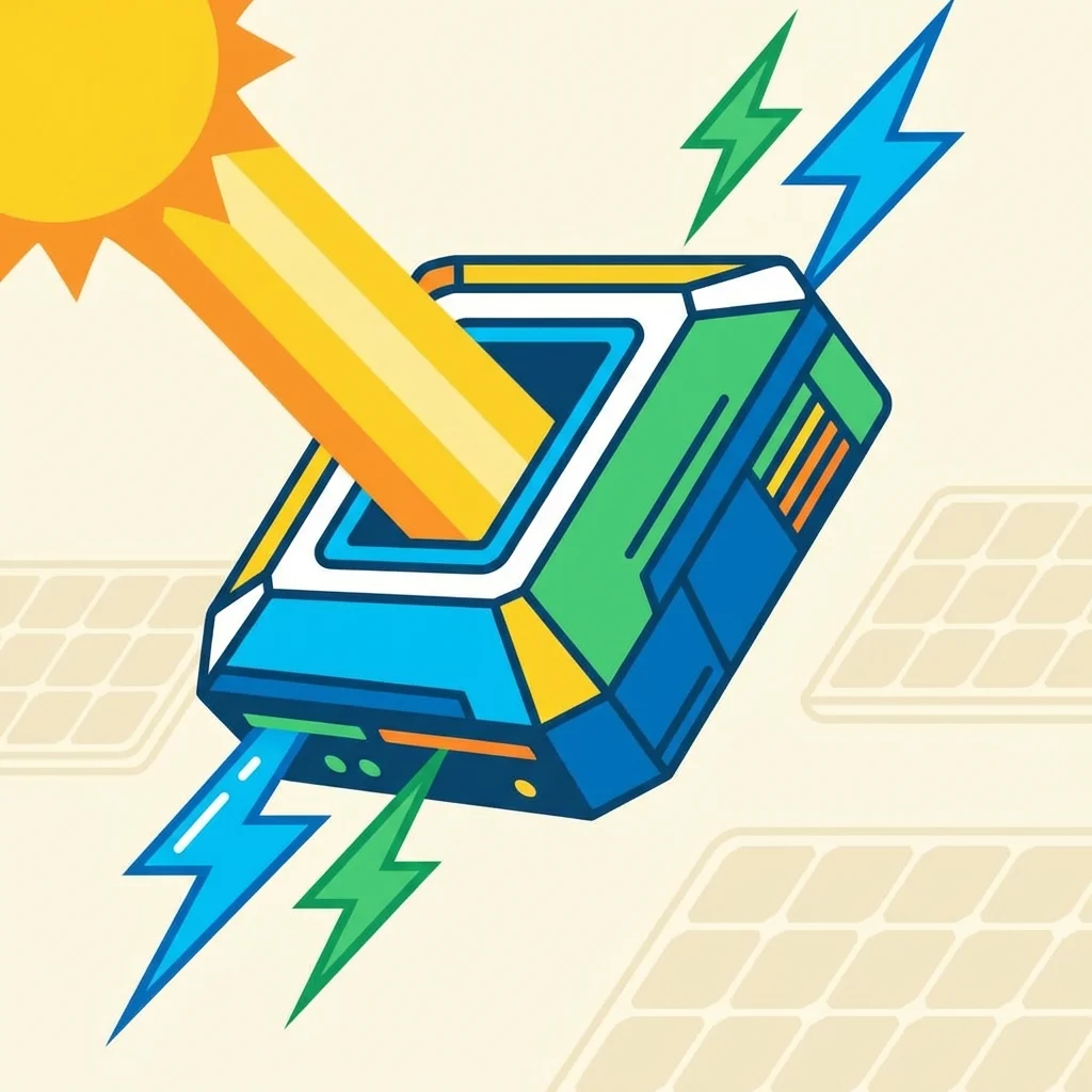 Illustration d'un onduleur solaire convertissant l'énergie des panneaux photovoltaïques